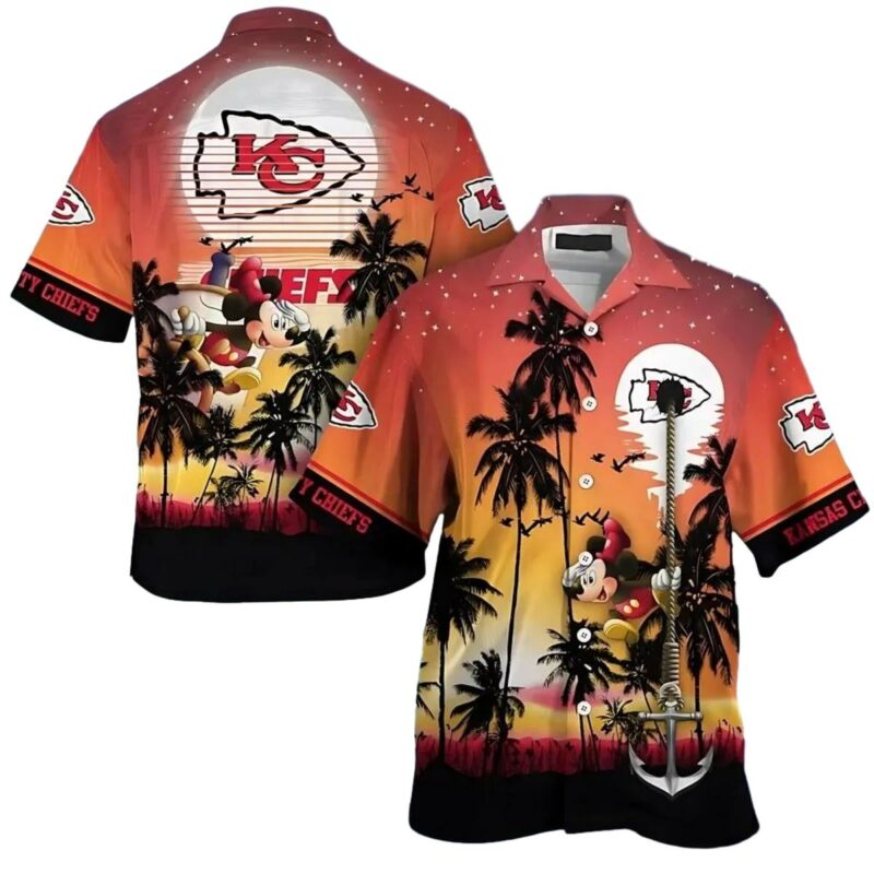 Mickey Chiefs Sunset Cruise Hawaiian Shirt