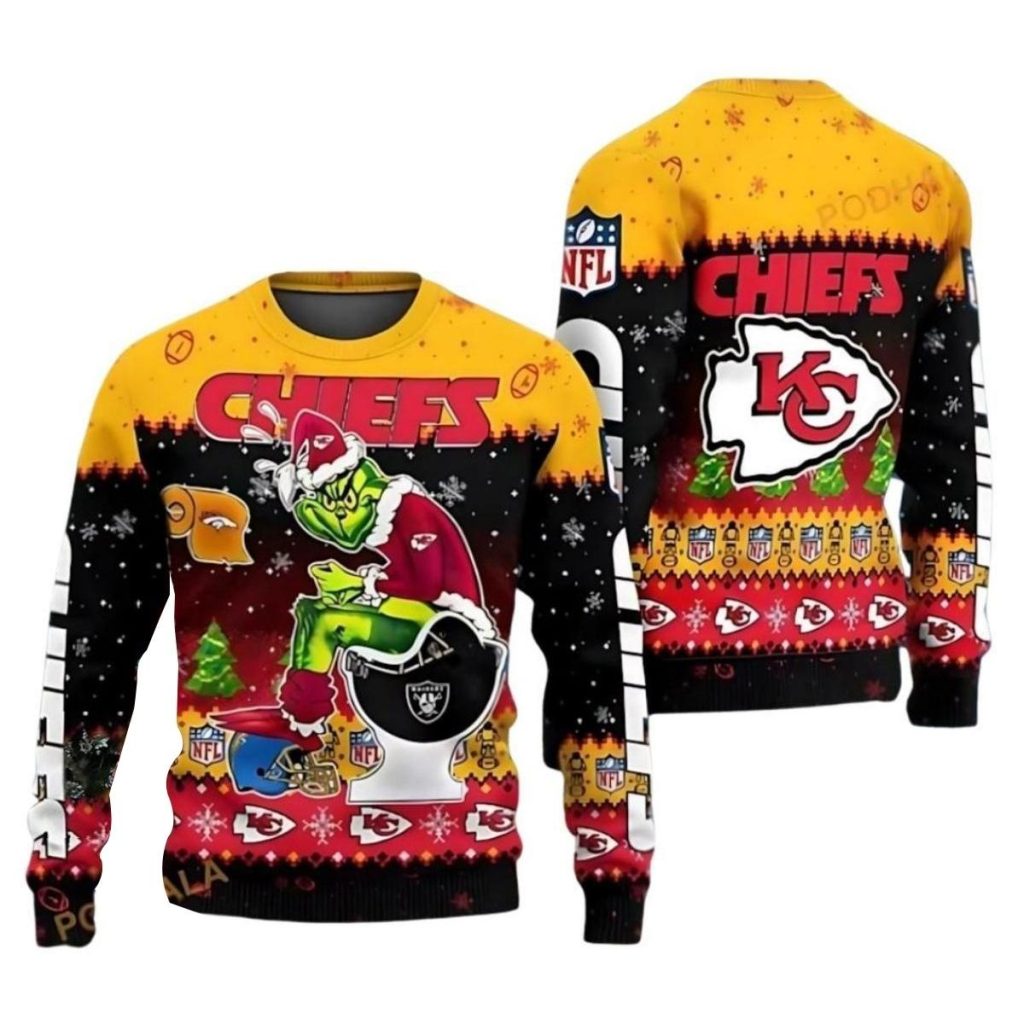 Nfl Chiefs Grinch Collab Ultimate Ugly Christmas Sweater