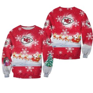 Kansas City Chiefs Christmas Santa Claus Funny Pattern AOP Sweatshirt
