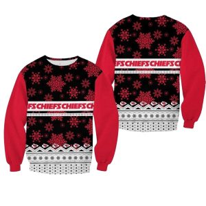 Kansas City Chiefs Christmas Pattern Snow Pattern AOP Sweatshirt