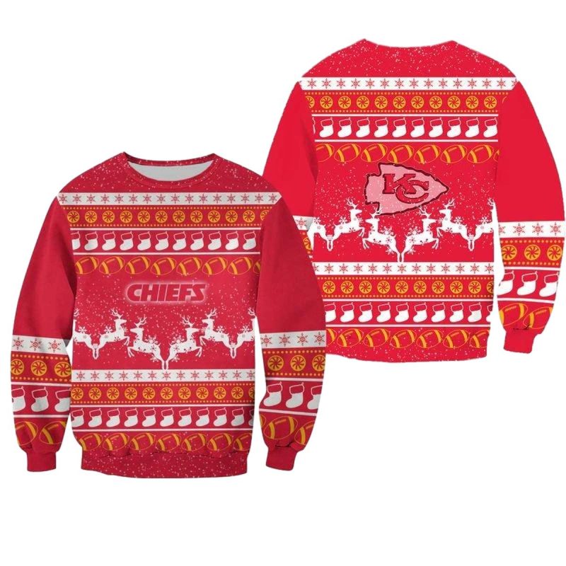 Nfl Kansas City Chiefs Christmas Pattern Limited Edition Sweatshirt Nla03841030231280 C6Juv