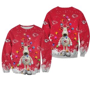 Kansas City Chiefs Santa Claus's Reindeer Christmas Pattern AOP Sweatshirt