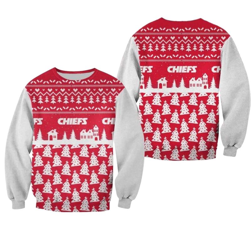 Nfl Kansas City Chiefs Christmas Pattern Pine Limited Edition Sweatshirt Nla03901025469949 6Irrr