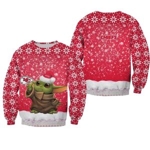 Kansas City Chiefs Christmas Pattern YODA AOP Sweatshirt