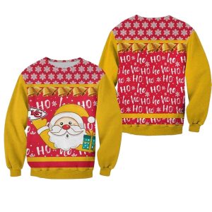 Kansas City Chiefs Christmas Santa Claus AOP Sweatshirt