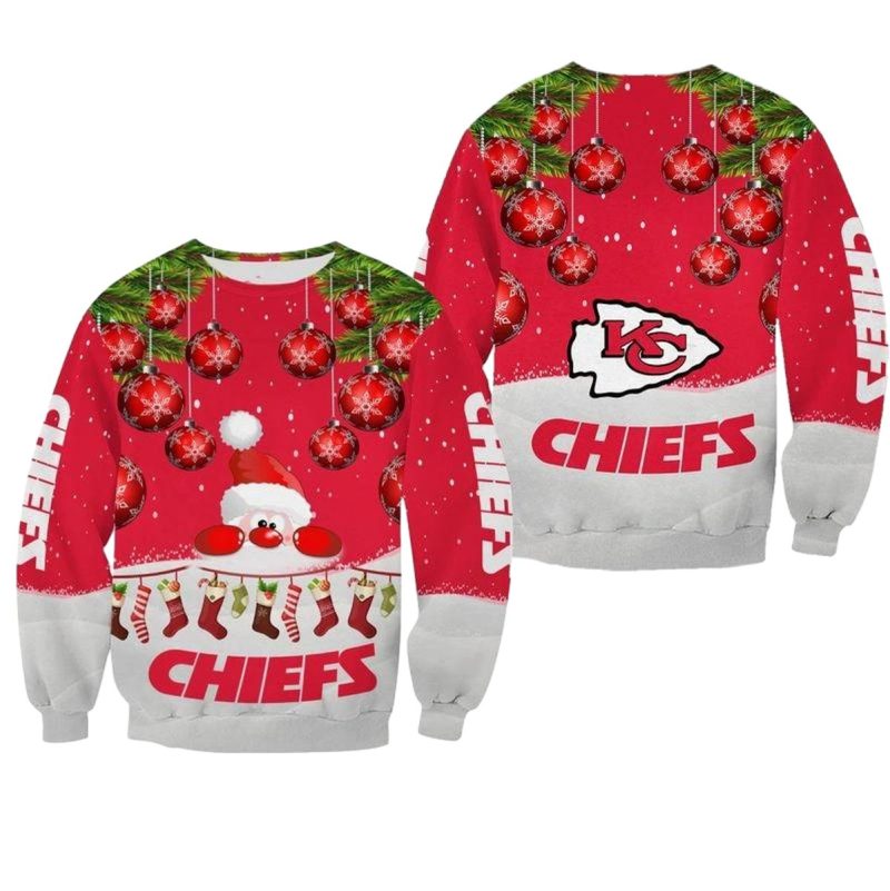 Nfl Kansas City Chiefs Christmas Santa Limited Edition Sweatshirt Nla03091082530136 Hq8Sw