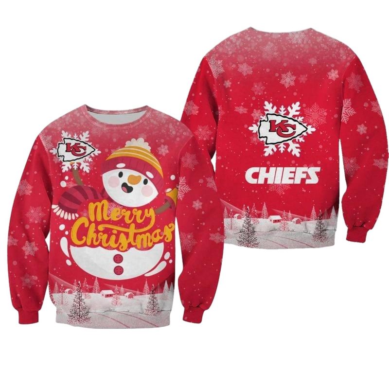 Nfl Kansas City Chiefs Christmas Snowman Limited Edition Sweatshirt Nla03631061918846 Rghwl