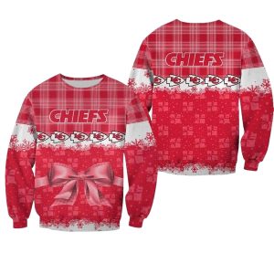 Kansas City Chiefs Christmas Caro Pattern AOP Sweatshirt