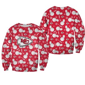 Kansas City Chiefs Christmas Snowman Patterns AOP Sweatshirt