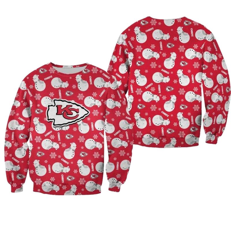Nfl Kansas City Chiefs Christmas Snowman Patterns Limited Edition Unisex Sweatshirt New0618104992447 Hsly1