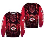 Kansas City Chiefs Death Halloween Skull Aop Sweatshirt