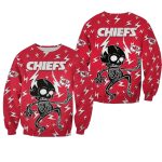 Kansas City Chiefs Electric Shock Cute Skeleton Aop Sweatshirt
