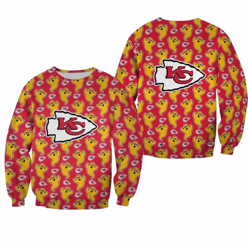 Nfl Kansas City Chiefs Funny Ghosts Pattern Halloween Edition Sweatshirt New04511039149001 Fpx8Z