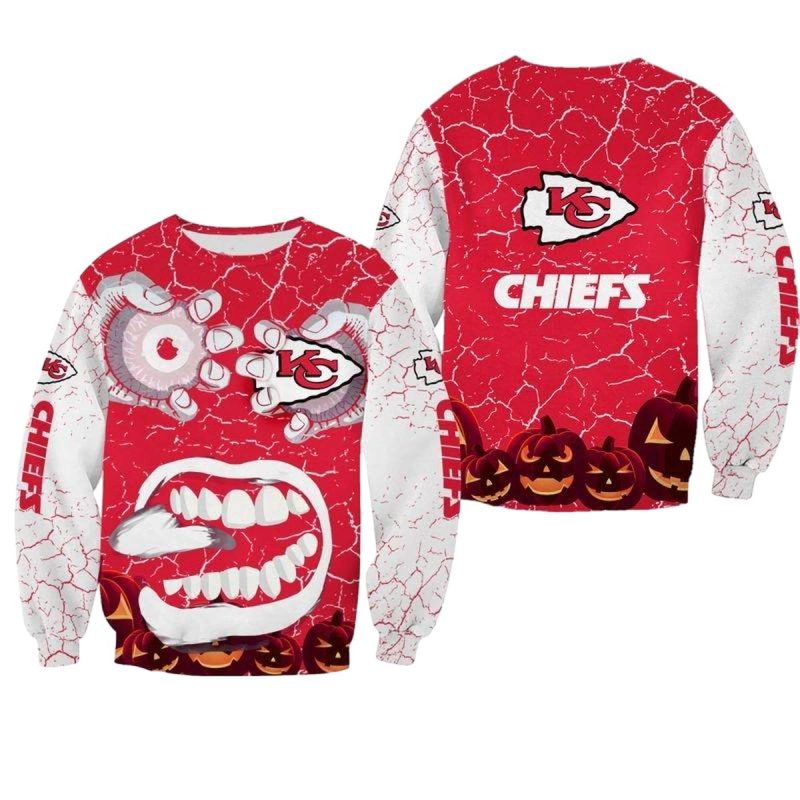 Nfl Kansas City Chiefs Give Me Eyes Halloween Limited Edition Sweatshirt Nla02281090107696 46Dol