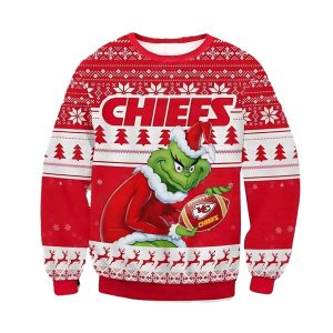 Kansas City Chiefs Grinch Hold Logo AOP Ugly Sweater