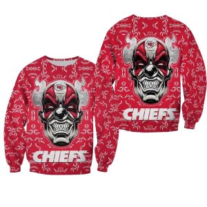 Kansas City Chiefs Halloween Clown Red AOP Sweatshirt