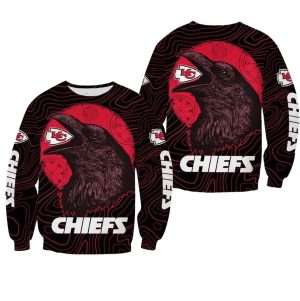 Kansas City Chiefs Halloween Crow AOP Sweatshirt