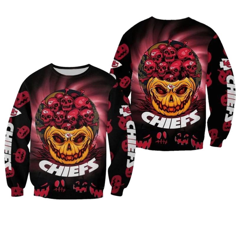 Nfl Kansas City Chiefs Halloween Pumpkin Limited Edition Sweatshirt Nla02611035537322 Xlvhz