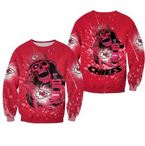 Kansas City Chiefs Halloween Skull AOP Sweatshirt
