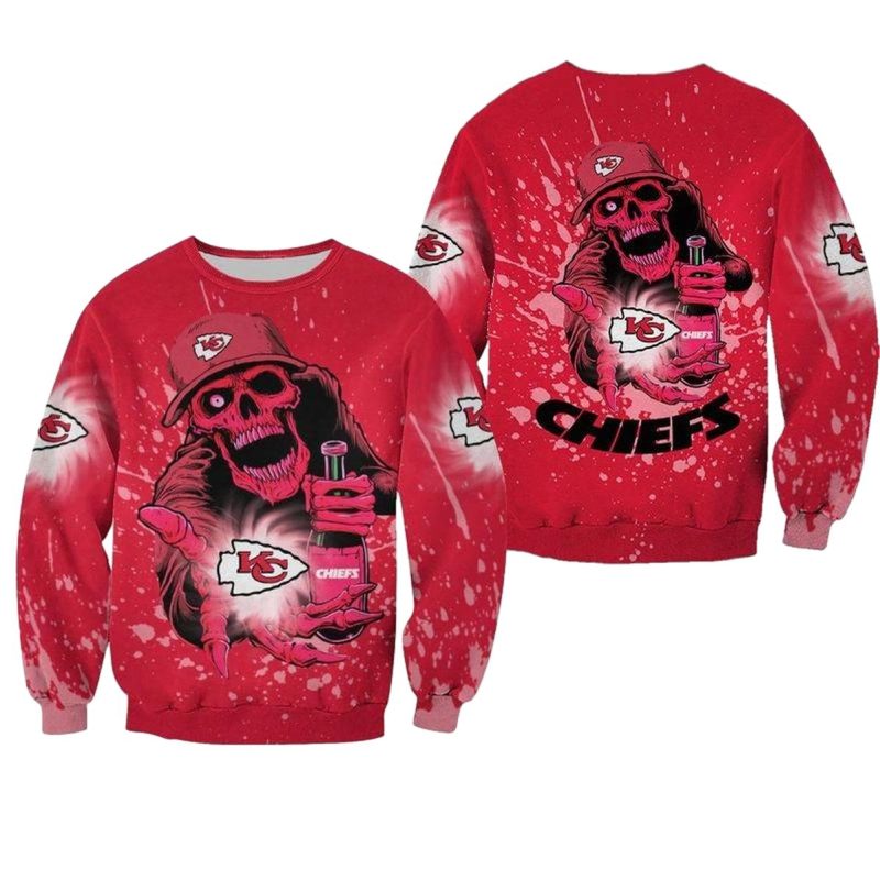 Nfl Kansas City Chiefs Halloween Skull Edition Sweatshirt Nla02701099160616 Ox4Hi