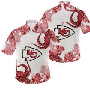 Kansas City Chiefs White Octopus Graphic Hawaiian Shirt – Unisex Aloha Tee