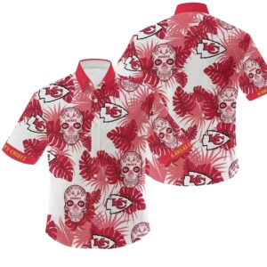 Kansas City Chiefs Graphic Palm Leaves Hawaiian Shirt – Unisex Aloha Tee
