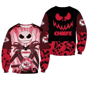 Kansas City Chiefs Jack Skellington Halloween AOP Sweatshirt