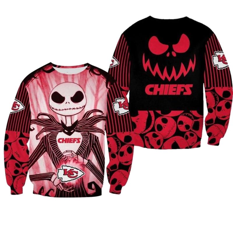 Nfl Kansas City Chiefs Jack Skellington Halloween Limited Edition Sweatshirt Nla02221091122343 Uljqz