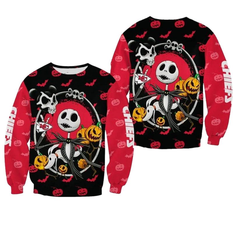 Nfl Kansas City Chiefs Jack Skellington Halloween Limited Edition Sweatshirt Nla02681048804763 Psdei