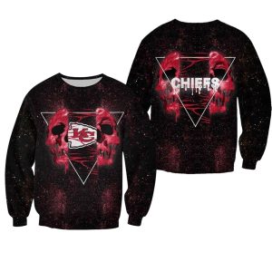Kansas City Chiefs Half Skull Halloween AOP Sweatshirt