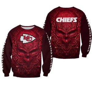 Kansas City Chiefs Red Skull AOP Sweatshirt