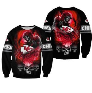 Kansas City Chiefs Flame Skull AOP Sweatshirt