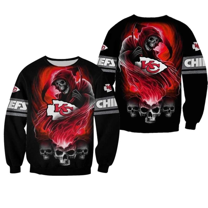 Nfl Kansas City Chiefs Limited Edition All Over Print Sweatshirt New00881014076052 Dt89S
