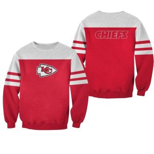 Kansas City Chiefs Line Red And White AOP Sweatshirt