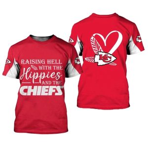 Raising Hell With The Hippies And The Chiefs Red AOP Shirt