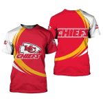 Kansas City Chiefs Curve Red White And Yellow Aop Shirt