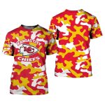 Kansas City Chiefs Camo Red White Aop Shirt