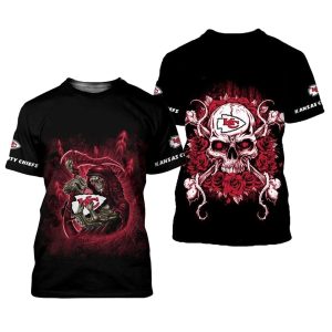 Kansas City Chiefs Death Hold Logo Black AOP Shirt