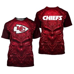 Kansas City Chiefs Skull Red AOP Shirt