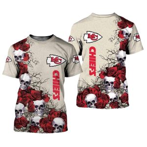 Kansas City Chiefs Skull Rose AOP Shirt