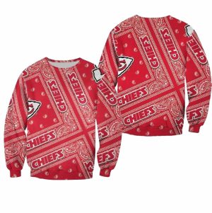 Kansas City Chiefs Bandana Red Pattern AOP Sweatshirt