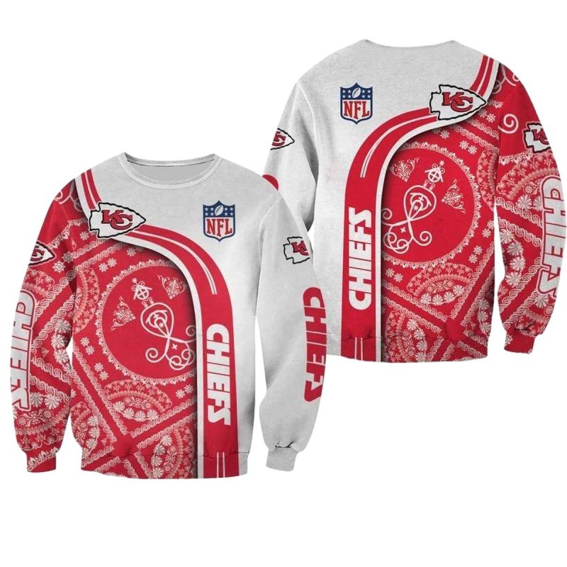 Nfl Kansas City Chiefs Limited Edition Bandana Skull Sweatshirt Sizes S 5Xl New01251036999275 6M418