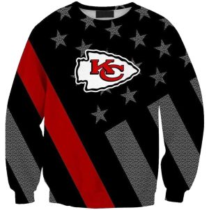 Kansas City Chiefs Logo Flag Black AOP Sweatshirt