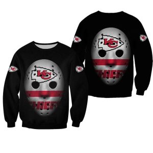 Kansas City Chiefs Mask Skull Black AOP Sweatshirt