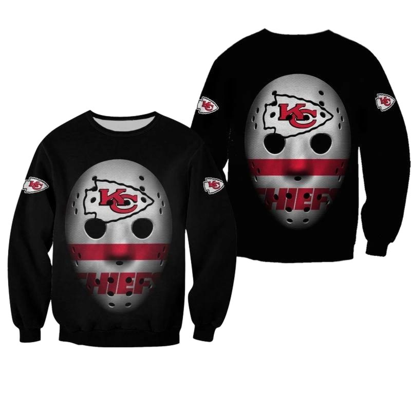 Nfl Kansas City Chiefs Mask Limited Edition All Over Print Sweatshirt Full Sizes New05951021602279 Rfdsw