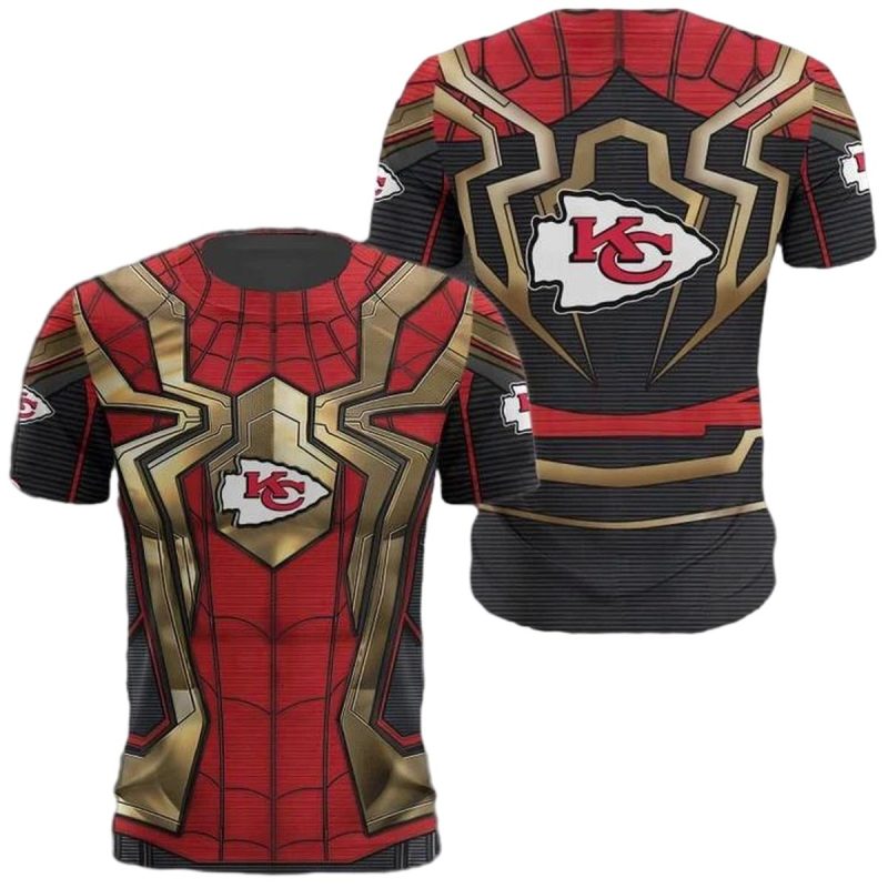 Nfl Kansas City Chiefs Red Spider Man Aop Shirt