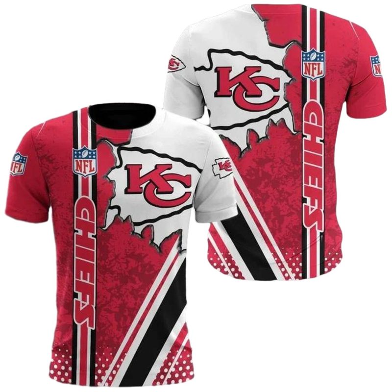 Nfl Kansas City Chiefs Red White Aop Shirt