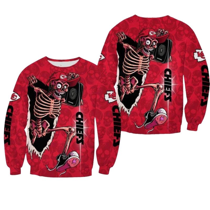 Nfl Kansas City Chiefs Skull Halloween Limited Edition Sweatshirt Nla02761079182341 S3Kjf