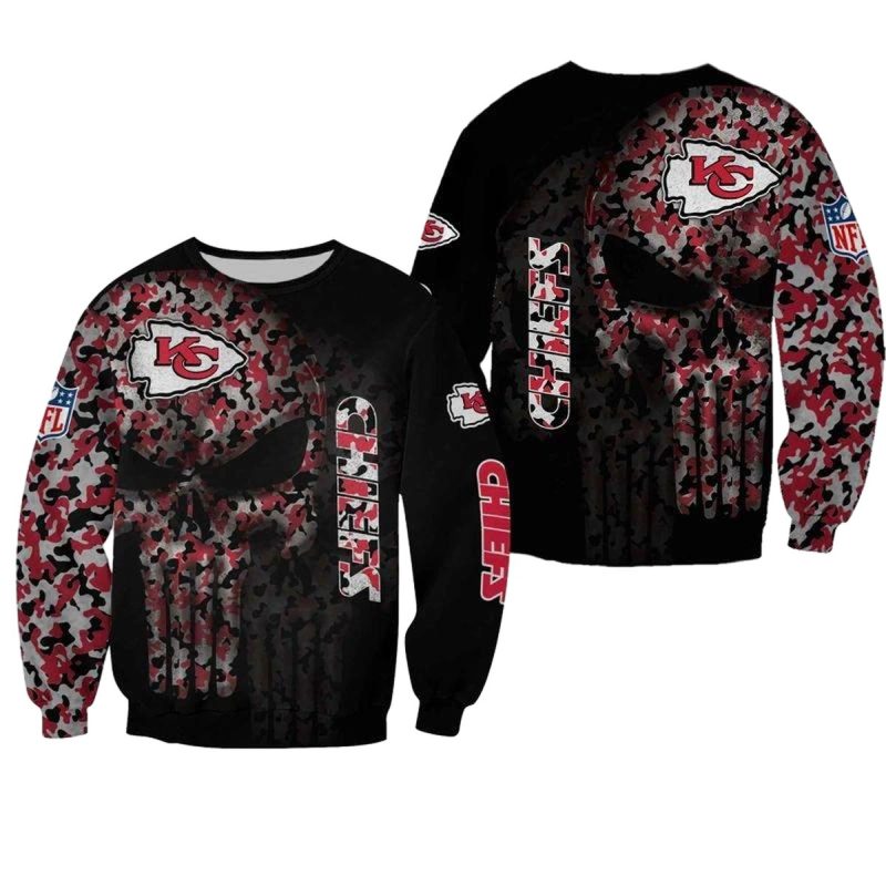 Nfl Kansas City Chiefs Skull Limited Edition Sweatshirt New00741051459586 924Yk
