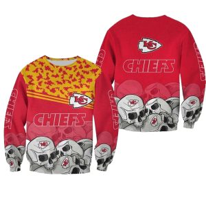 Kansas City Chiefs Multi Skull Camo Pattern AOP Sweatshirt